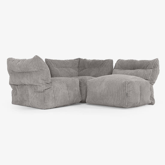 Sofa Modułowa 3-osobowa - Klasyczny sztruks Grafit szarość 03