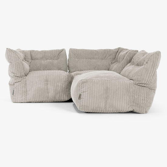 Sofa Modułowa 3-osobowa - Klasyczny sztruks Mysi 04