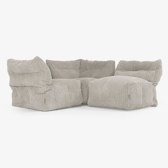 Sofa Modułowa 3-osobowa - Klasyczny sztruks Mysi 03