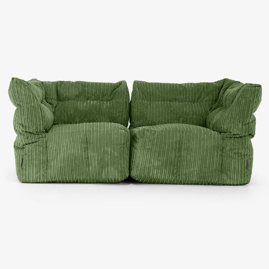 Sofa Modułowa 2-osobowa - Klasyczny sztruks Leśna zieleń 01