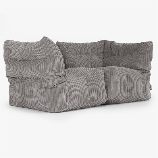 Sofa Modułowa 2-osobowa - Klasyczny sztruks Grafit szarość 02