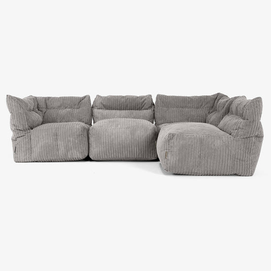 Sofa Modułowa 4-osobowa - Klasyczny sztruks Grafit szarość 03