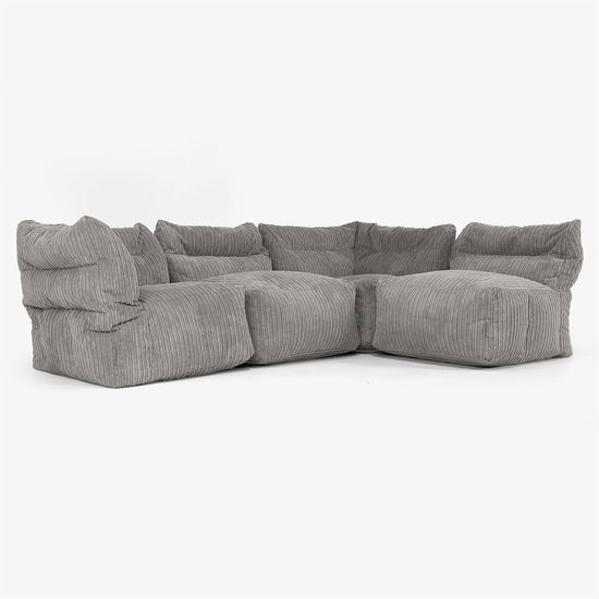 Sofa Modułowa 4-osobowa - Klasyczny sztruks Grafit szarość 04
