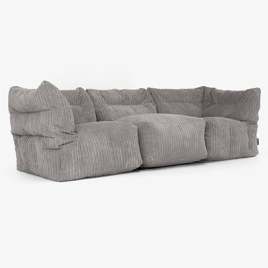 Sofa Modułowa 3-osobowa - Klasyczny sztruks Grafit szarość 02