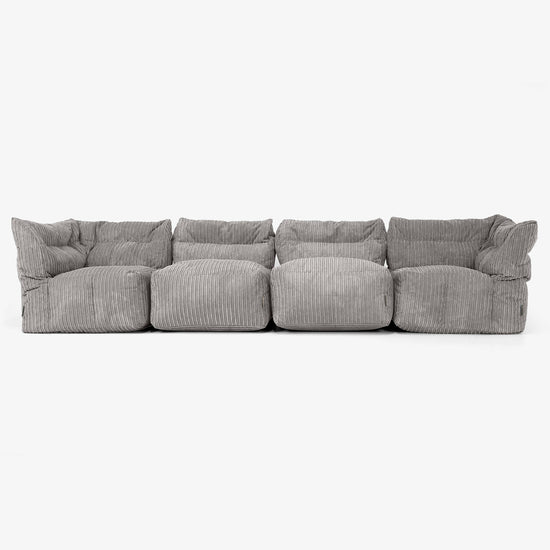 Sofa Modułowa 4-osobowa - Klasyczny sztruks Grafit szarość 01