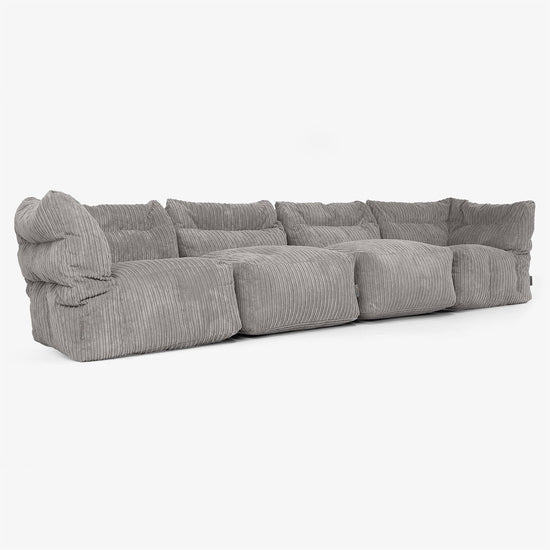 Sofa Modułowa 4-osobowa - Klasyczny sztruks Grafit szarość 02