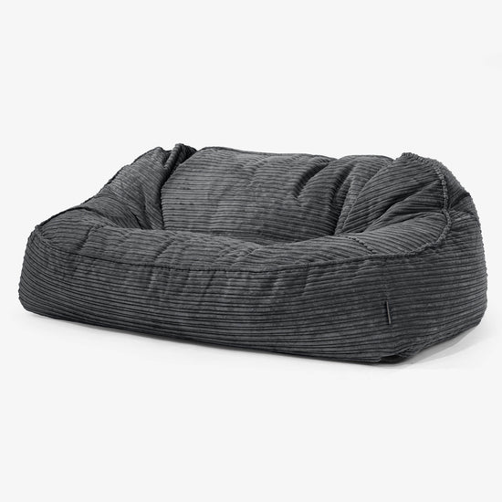 Duża sofa pufa Sloucher - Klasyczny sztruks Czerń 01