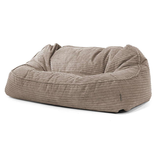 Duża sofa pufa Sloucher - Klasyczny sztruks Granat 01
