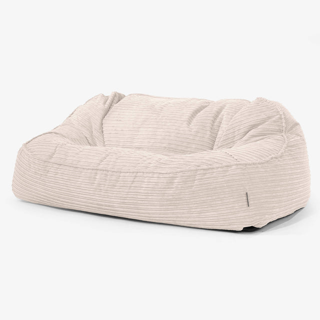Duża sofa pufa Sloucher - Klasyczny sztruks Kość słoniowa 01