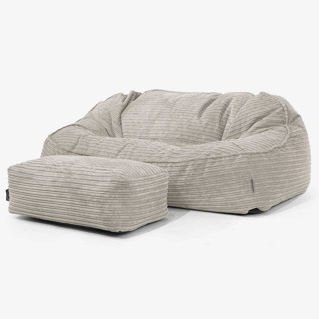 Duża sofa pufa Sloucher - Klasyczny sztruks Mysi 02