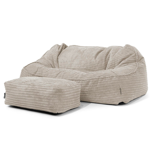 Duża sofa pufa Sloucher - Klasyczny sztruks Mysi 02