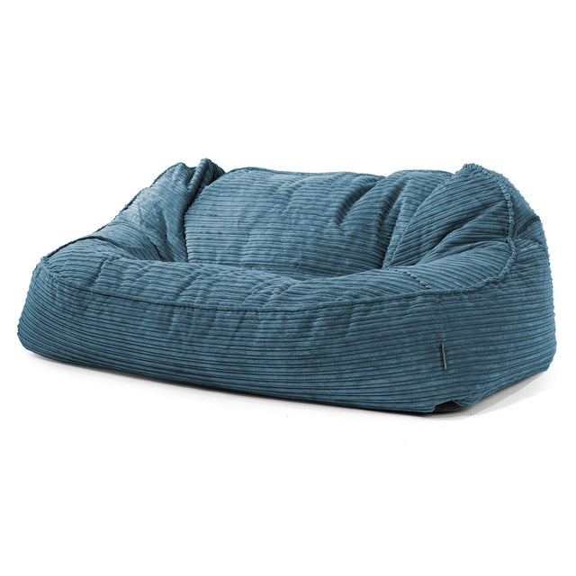 Duża sofa pufa Sloucher - Klasyczny sztruks Beżowa szarość 01