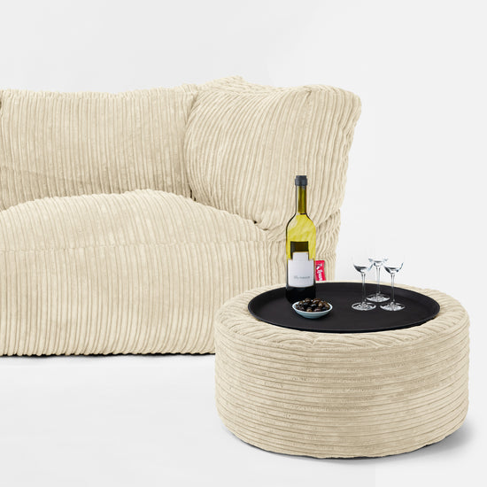 Sofa 3-osobowa pufa Albert - Klasyczny sztruks Śmietanka 02