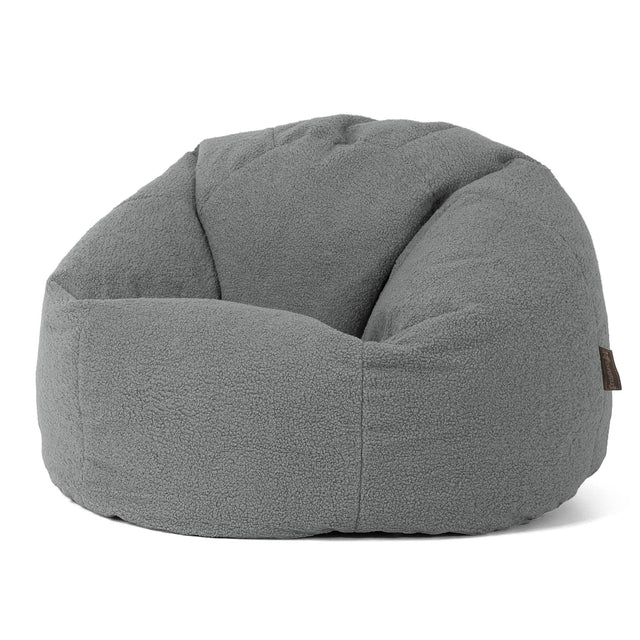 Klasyczne siedzisko pufa sako - Boucle Szarość 01
