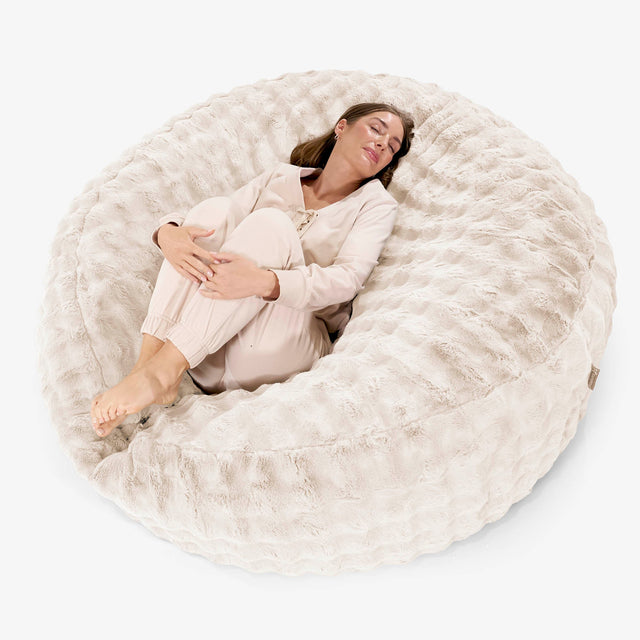 Sofa pufa XXL Mega Mammoth Zamienny Pokrowiec - Sztuczne futro Bąbelkowe 01