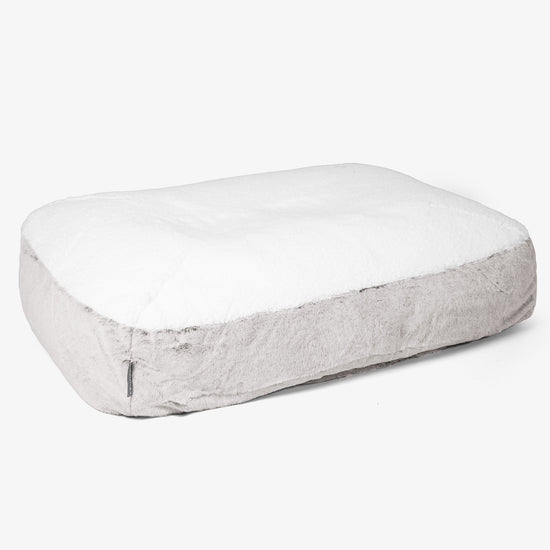 Duże legowisko dla psów Sloucher - Sztuczne futerko z królika Jasna szarość 01