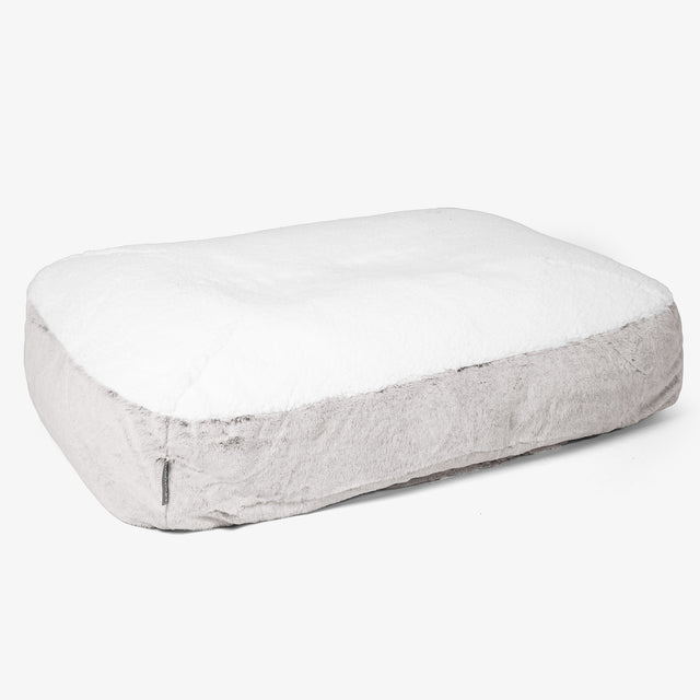 Duże legowisko dla psów Sloucher - Sztuczne futerko z królika Jasna szarość 01