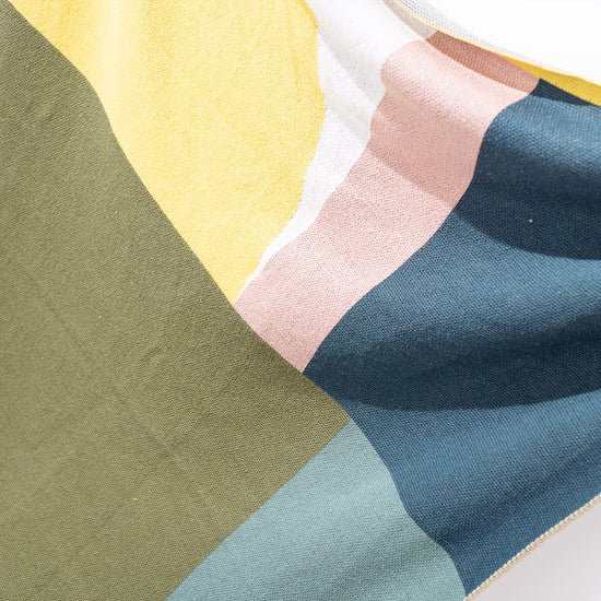 Narzuta / koc - Dzianina Geometryczny blok kolorów Zieleń 02