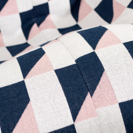 Pufa leżanka graczy - Dzianina Geometryczny Niebieski 03