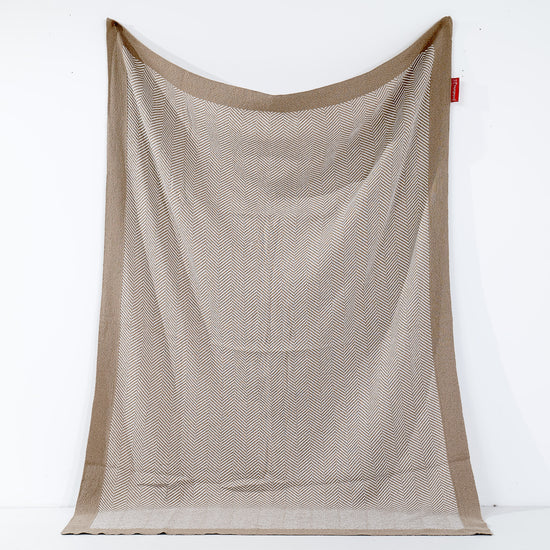 Narzuta / koc - Dzianina Jodełka Kamień 01