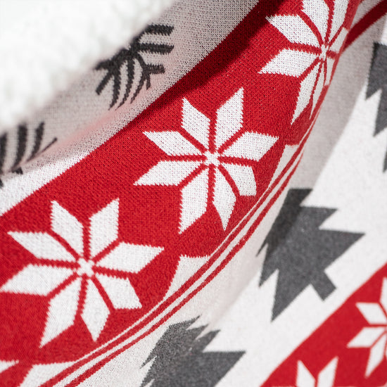Narzuta / koc - Dzianina Świąteczny Fairisle Czerwień 02