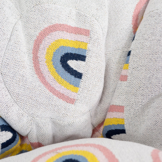 Klasyczne siedzisko pufa sako dla dzieci 1-5 lat - Dzianina Tęcza 03