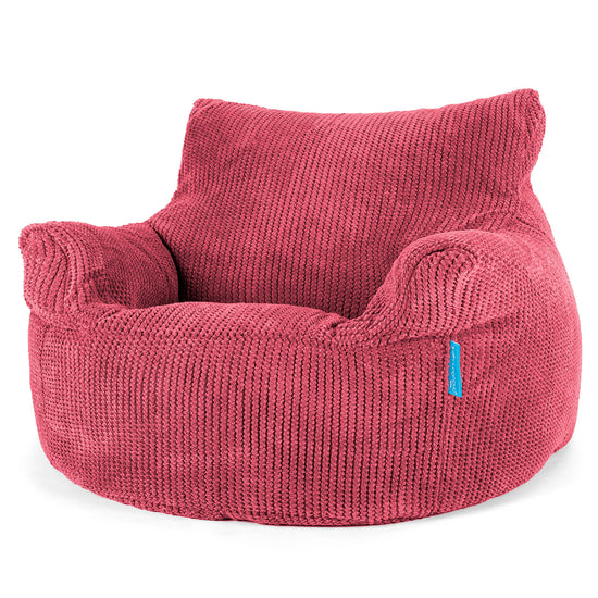 Fotel pufa worki sako dla dzieci 3-8 lat - Pom Pom Czerwony pastelowy 01