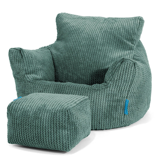 Fotel pufa worki sako dla malucha 1-3 lata - Pom Pom Zielony Mech 02
