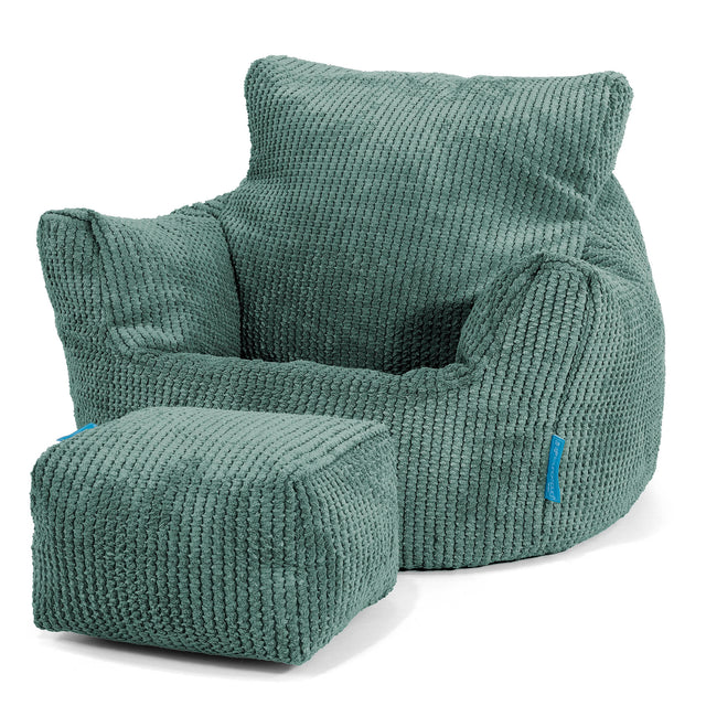 Fotel pufa worki sako dla malucha 1-3 lata - Pom Pom Zielony Mech 02