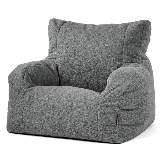 Fotel pufa worki sako Josephine - Boucle Szarość 01