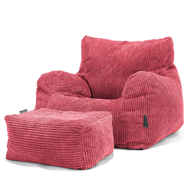Fotel pufa worki sako Josephine - Pom Pom Czerwony pastelowy 02