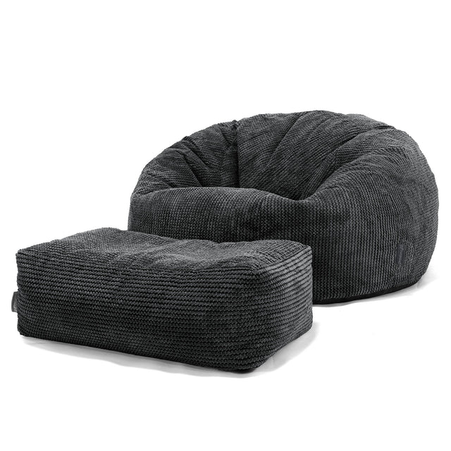 Klasyczna sofa pufa - Pom Pom Czerń 02