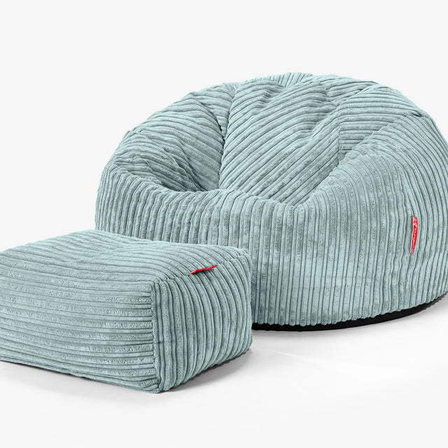 Klasyczne siedzisko pufa sako - Klasyczny sztruks Miętowa Zieleń 02