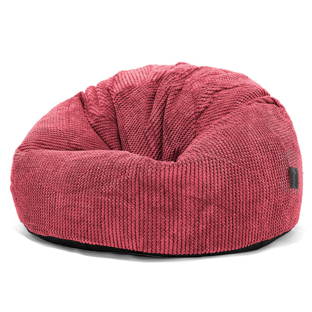 Klasyczne siedzisko pufa sako - Pom Pom Czerwony pastelowy 01