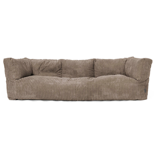 Sofa 3-osobowa pufa Albert - Klasyczny sztruks Beżowa szarość 01