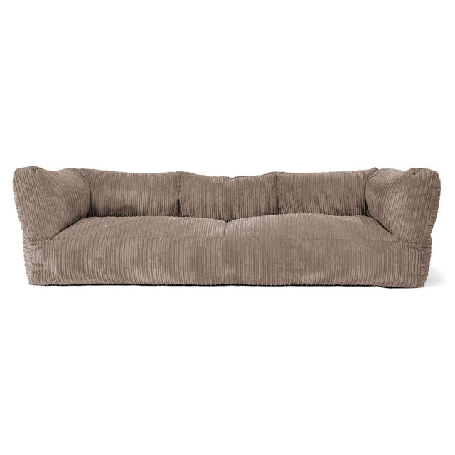 Sofa 3-osobowa pufa Albert - Klasyczny sztruks Beżowa szarość 01