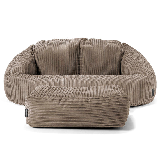 Sofa pufa Bubble - Klasyczny sztruks Beżowa szarość 02