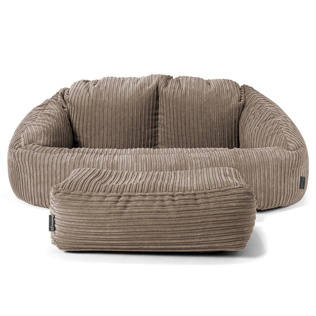 Sofa pufa Bubble - Klasyczny sztruks Beżowa szarość 02