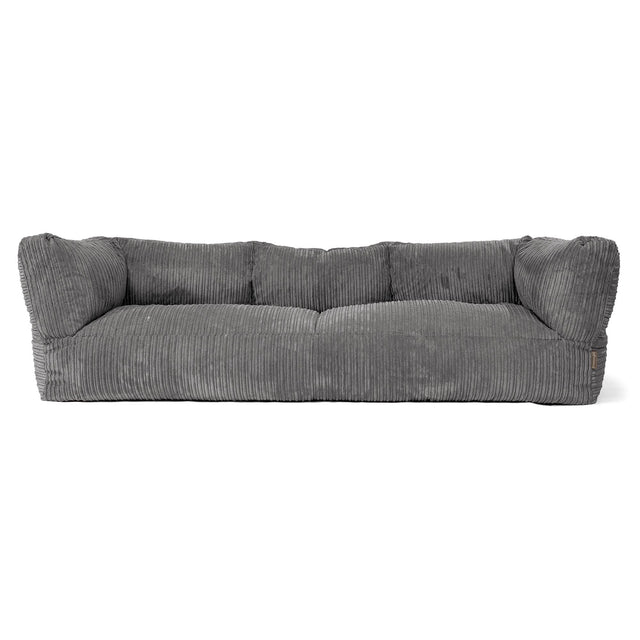 Sofa 3-osobowa pufa Albert - Klasyczny sztruks Chłodna szarość 01