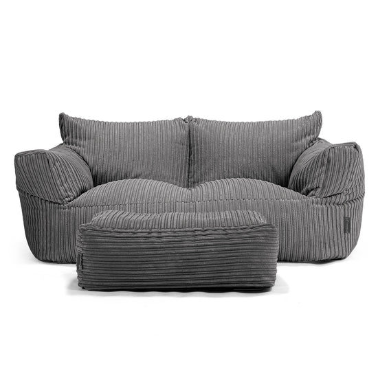 Sofa pufa Josephine - Klasyczny sztruks Chłodna szarość 02