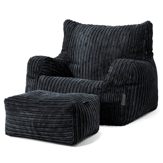 Fotel pufa worki sako Josephine - Klasyczny sztruks Czerń 02