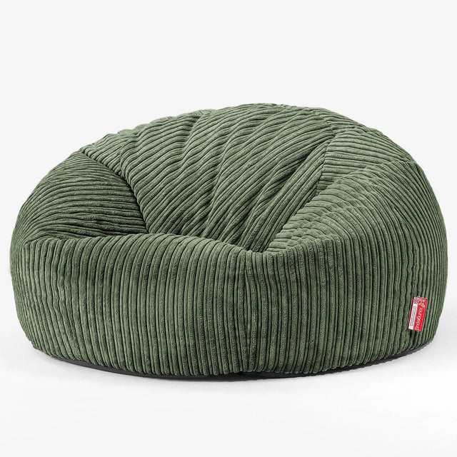 Klasyczna sofa pufa - Klasyczny sztruks Leśna zieleń 01