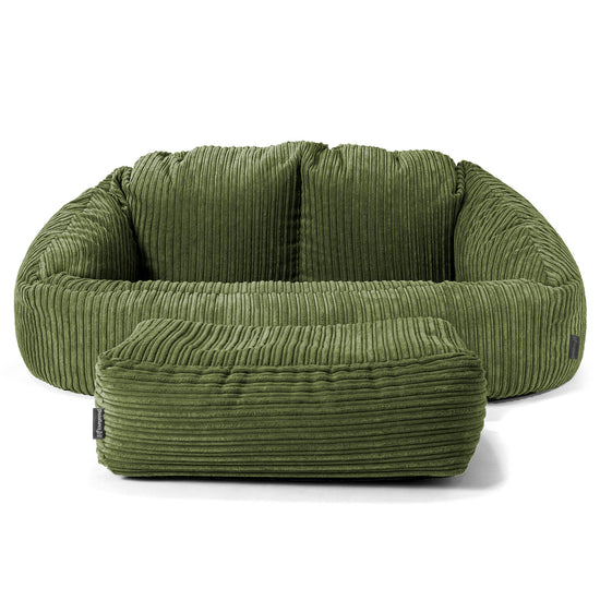Sofa pufa Bubble - Klasyczny sztruks Leśna zieleń 02