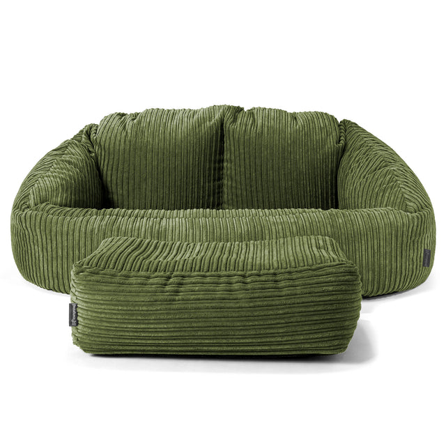 Sofa pufa Bubble - Klasyczny sztruks Leśna zieleń 02