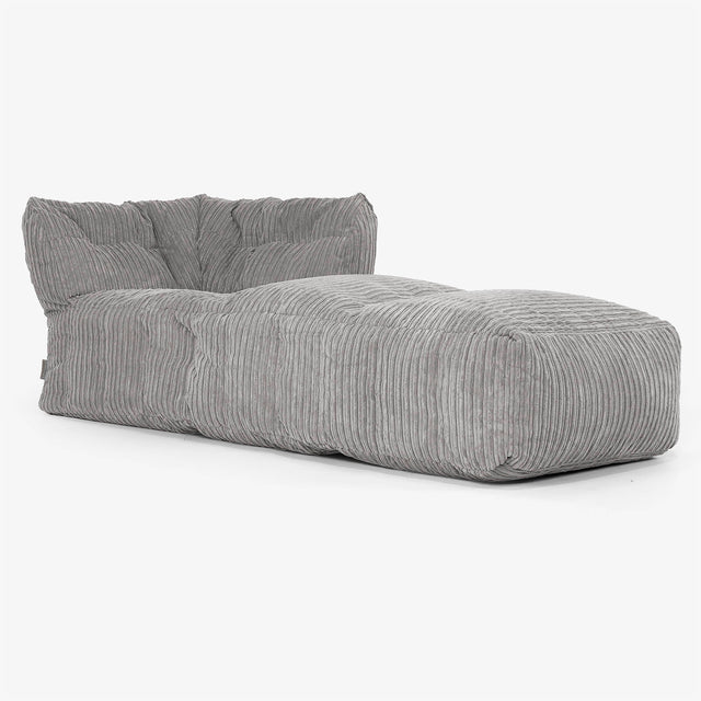 Modułowa Pufa Sofa, Prawy Element Chaise - Klasyczny sztruks Grafit szarość 01