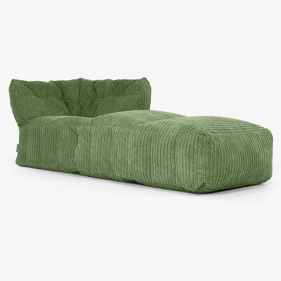 Modułowa Pufa Sofa, Prawy Element Chaise - Klasyczny sztruks Leśna zieleń 01