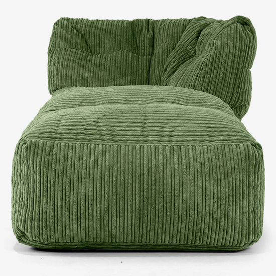 Modułowa Pufa Sofa, Prawy Element Chaise - Klasyczny sztruks Leśna zieleń 02