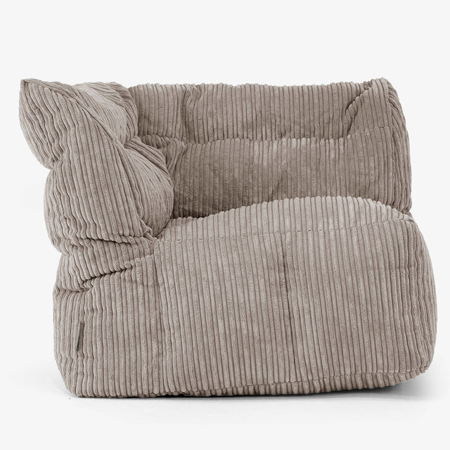 Modułowa Pufa Sofa, Prawy Element Rogowy - Klasyczny sztruks Beżowa szarość 01