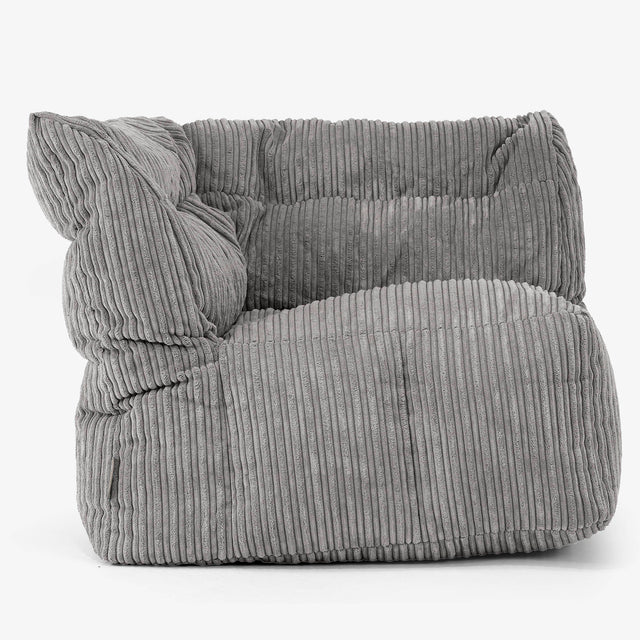 Modułowa Pufa Sofa, Prawy Element Rogowy - Klasyczny sztruks Grafit szarość 01