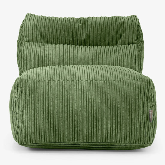 Modułowa Pufa Sofa, Środkowy Element - Klasyczny sztruks Leśna zieleń 02